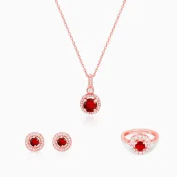 GIVA 925 Sterling Silver Rose Gold Set for Women image 2