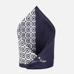 Louis Philippe Navy Polyester Printed Pocket Square-picture-41