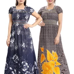 Inner Beats Pack Of 2 Cotton Blend Nightdress-picture-15