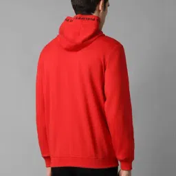 Louis Philippe Red Regular Fit Printed Hooded Sweatshirt image 2
