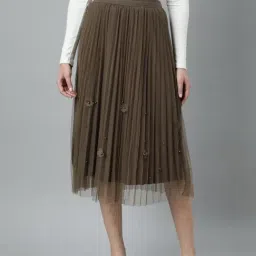 showoffff SHOWOFF Brown Embellished Skirt-picture-15