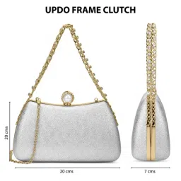 LAVIE Signature Silver Updo Shimmer Small Framed Clutch image 4