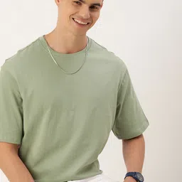 Mast & Harbour Men Solid Pure Cotton Bio Finish T-shirt-picture-25
