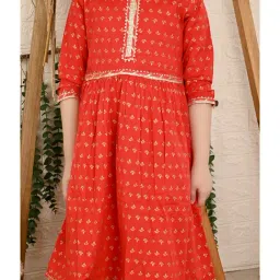 LilPicks Kids Red Printed Kurta with Sharara image 5