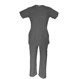 LOYAL NEEDS Y Neck Short Sleeves Double Stitch Scrub Suit Customised Polycotton Fabric FSYGR L Size For Female-picture-17