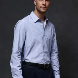 Rare Rabbit Blue Regular Fit Stripes Shirt image 3