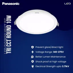Panasonic Round LED Tri Color (CW, NW, WW) PC Downlight 10 W, PDLM0110CNW image 2