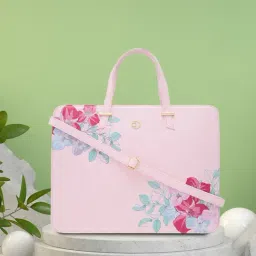 Caprese Faux leather Pink Women Laptop Handbag-image-66