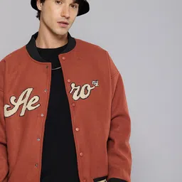 Aeropostale Stand Collar Embroidered Detail Bomber Jacket-picture-30