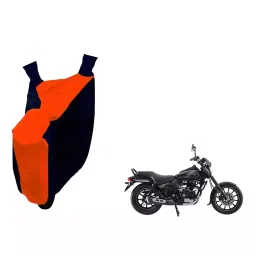 Auto Pearl Waterproof Two Wheeler Cover For Bajaj Avenger 180 Street (Orange & Blue)-image-51