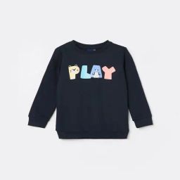 juniors by lifestyle Lifestyle Blue Round Neck Full Sleeve Chest Print Cotton Sweatshirt-picture-26