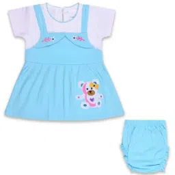 Wish Karo Kids Blue Applique Frock & Briefs-picture-22