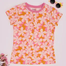 Pantaloons Junior Girls Orange T-Shirt-image-4
