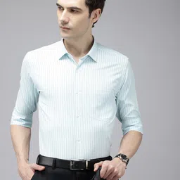 Park Avenue Slim Fit Striped Formal Shirt-image-52