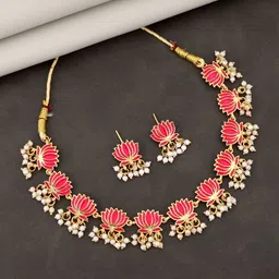 JEVIA FASHION Gold-Plated Artificial Beaded Enamelled Jewellery Set-picture-38