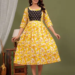 CORSICA Tropical Print Gathered or Pleated Maternity Fit and Flare Cotton Dress-picture-38
