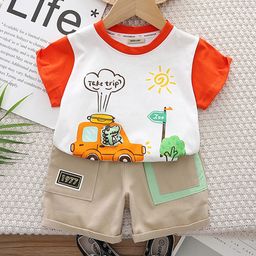INCLUD Boys Printed Round Neck T-shirt With Shorts-picture-18