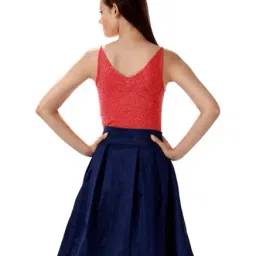 Miss Chase Navy Knee Length Skirt image 2