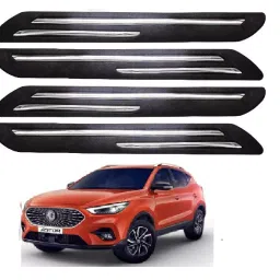 SCA Rubber Car Side Bumper Protector Guard with Double Chrome Strip for MG Astor All Model Black (Set of 4)-picture-14