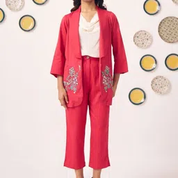 Western Era Embroidered Shawl Collar Front-Open Ventless Longline Blazers image 4