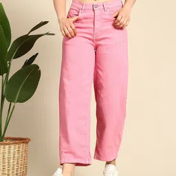 Mast & Harbour Women High-Rise Barrel Leg Fit Jeans-picture-35