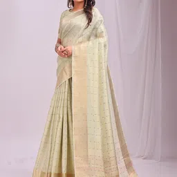 Astita Woven Design Zari Organza Saree image 4