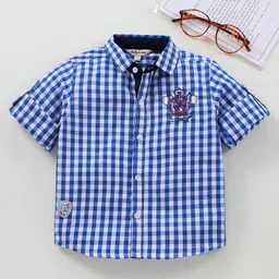 ToffyHouse Full Sleeves Cotton Checks Shirt - Blue-picture-16