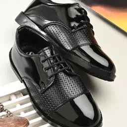 Stefens Abstract Textured Lace Up Formal Oxford Shoes - Black-picture-20