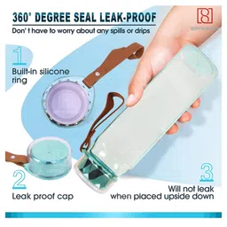 Toyshine Crystal Tritan Hand Bag Water Bottle Green - 550 ml image 2