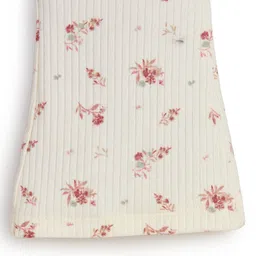 JusCubs Floral Printed Ribbed Leggings - Off White image 4