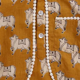 the magic wand Boys Animal Printed Cotton Kurta with Pyjamas image 5