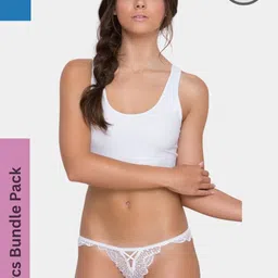 SweetFlirt Enterprises Women Pack Of 2 Cotton Low-Rise Lace Thong Panty-image-80