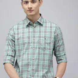 Van Heusen Pure Cotton Slim Fit Checked Casual Shirt-picture-19