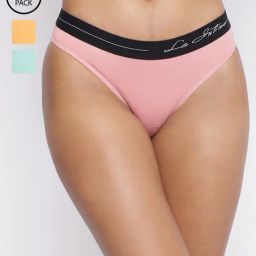 La Intimo Multicolored Comfort Fit Panties - Pack Of 3-image-72