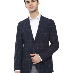 Van Heusen Sport Navy Slim Fit Checks Blazer-picture-16