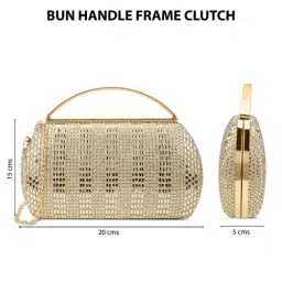 LAVIE Signature Golden Bun Shimmer Small Framed Clutch image 4