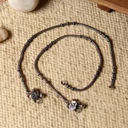 Teejh Kuvira Silver Oxidized Anklets image 1