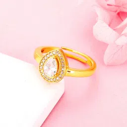 GIVA 92.5 Sterling Silver Dew Drop Ring for Women image 1