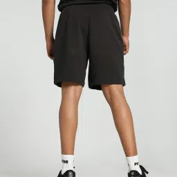 Puma Black Regular Fit Striped Sports Shorts image 2
