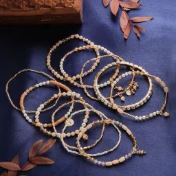 Accessorize London Women's Multi Pastel Beaded Luxe Stretch Bracelet Pack image 1