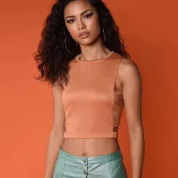Chimpanzee Peach Regular Fit Crop Top image 1