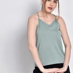 chimpaaanzee Chimpanzee Sage Green Regular Fit Tank Top image 1