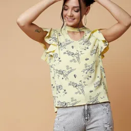 chimpaaanzee Chimpanzee Yellow Floral Print Top image 1