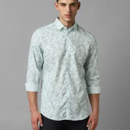 Louis Philippe Sport Blue Cotton Regular Fit Printed Shirt image 1