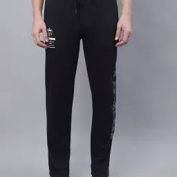 Cantabil Black Cotton Regular Fit Printed Trackpants image 1