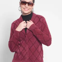 Crimsoune Club Wine Embellished Cardigan image 1