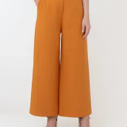 Zink London Orange Regular Fit High Rise Trousers image 1
