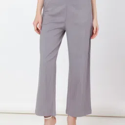 Zink London Grey Regular Fit High Rise Trousers image 1