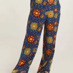 Zink London Multicolor Printed Regular Fit High Rise Trousers image 1