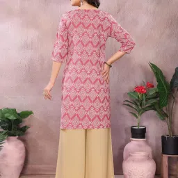 Rangita Peach Regular Fit Printed Kurta image 2